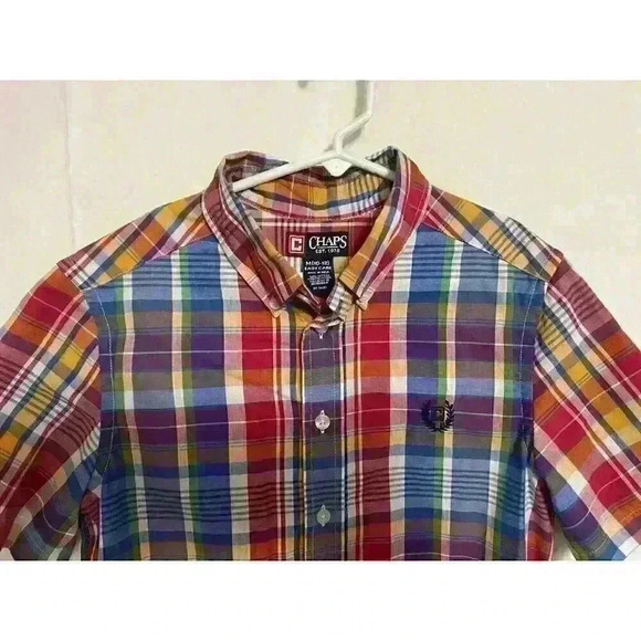 Chaps Boy’s Multi Color Short Sleeve Collared/Button Down Shirt Med (10-12)A0002 - Picture 2 of 5